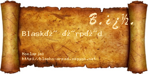Blaskó Árpád névjegykártya