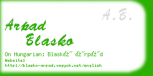 arpad blasko business card